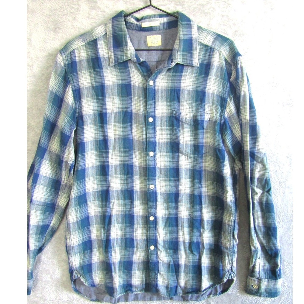 Lucky Brand Mens California Fit Plaid Long Sleeve Button Up Shirt‎ Medium